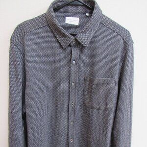 7 Diamonds Generation Knit Houndstooth Long Sleeve Button-Up Shirt XL